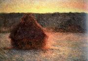 Claude Monet hay stack at sunset,frosty weather France oil painting artist